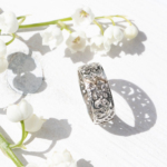 Silver runic thumb ring with golden runes "The wheel of Fortune" R-7968 - Image 4
