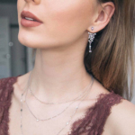 Срібні сережки-джекіти з топазами Е-7769 - Image 2