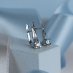 Diamond white gold earrings E-6749 - Image 3