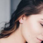Classic small sapphire earrings in silver E-5567 - Image 3
