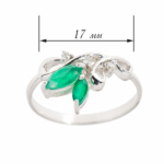 Срібна каблучка з зеленими агатами R-6734 - Image 3