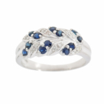 Silver sapphire ring R-15089