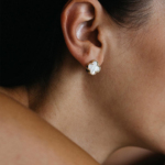 Golden mother-pearl "Clover" earrings big-size - Image 4