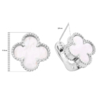 Golden mother-pearl "Clover" earrings big-size - Image 3