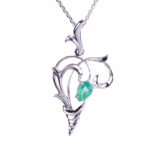 Silver pendant with emerald P-6604