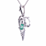 Silver pendant with emerald P-6604 - Image 2