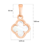Golden pendant with mother-of-pearl "Clover" small size - Image 2