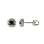 Classic small sapphire earrings in silver E-5567