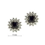 Classic small sapphire earrings in silver E-5567 - Image 2