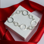 Silver bracelet with circles - Image 2