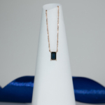 Golden laconic sapphire necklace N-00823