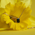 Golden laconic sapphire necklace N-00823 - Image 3