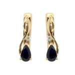 Tidy golden sapphire earrings E-5577