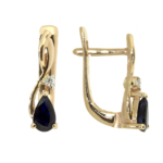 Tidy golden sapphire earrings E-5577 - Image 2