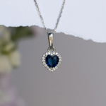 Cute silver pendant with various color heart crystals - Image 2