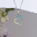 Small silver pendant "Heart for Ukraine"