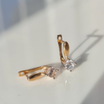 Tidy laconic golden earrings "Miriam"
