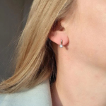 Tidy laconic golden earrings "Miriam" - Image 2
