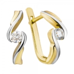 Серьги из желтого золота 585 пробы с бриллиантами ED-6277y