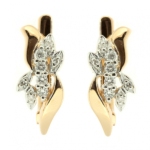 Серьги из красного золота 585 пробы с бриллиантами ED-6780