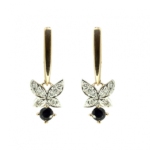 Серьги из красного золота 585 пробы с сапфирами и бриллиантами EDS-6855