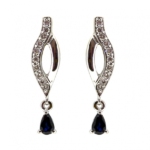 Серьги из белого золота 585 пробы с сапфирами и бриллиантами EDS-6866w