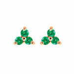 Серьги из красного золота 585 пробы с изумрудами EE-6561