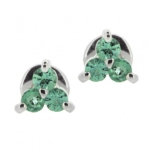 Серьги из белого золота 585 пробы с изумрудами EE-6561w