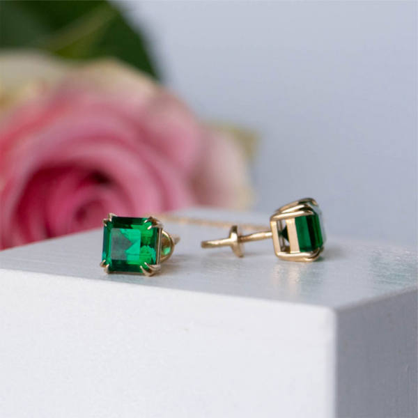 Серьги в желтом золоте с изумрудом EE-8206y — изображение 3