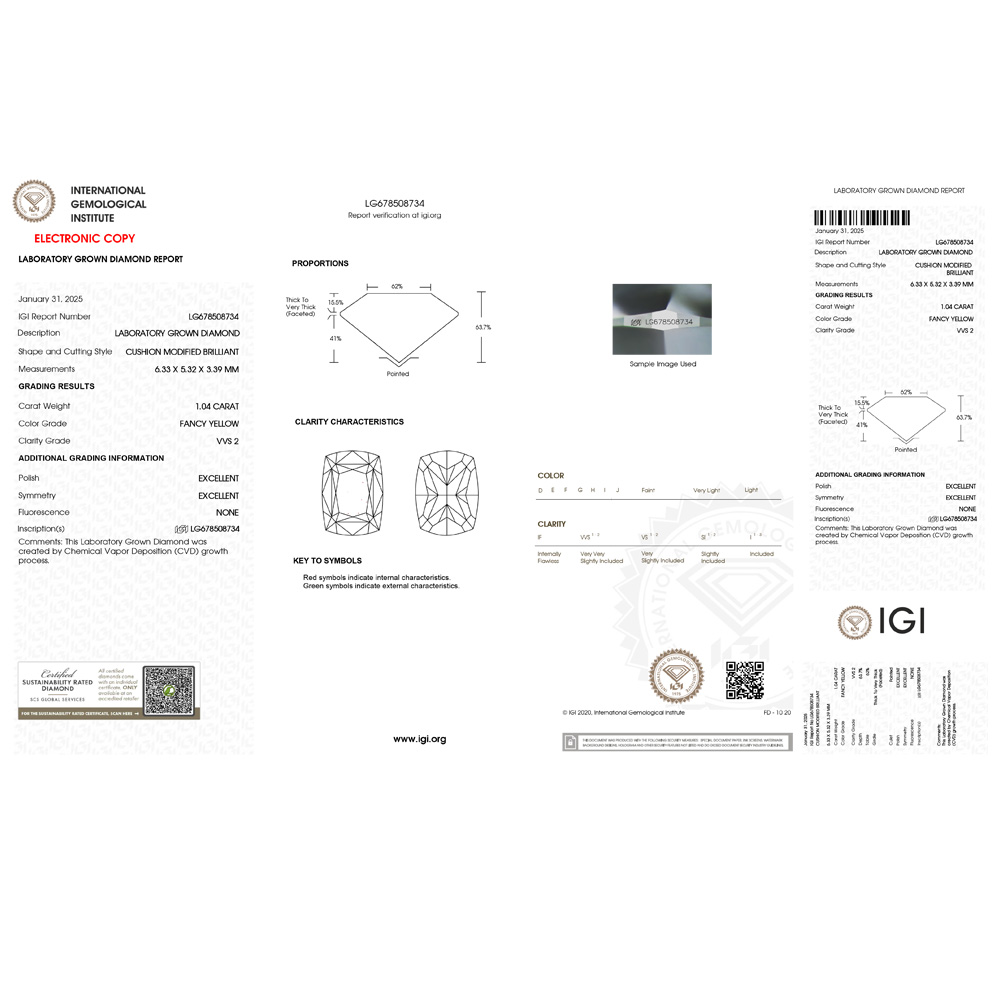 Золотое кольцо с желтым лабораторным бриллиантом "Michelle" — изображение 7