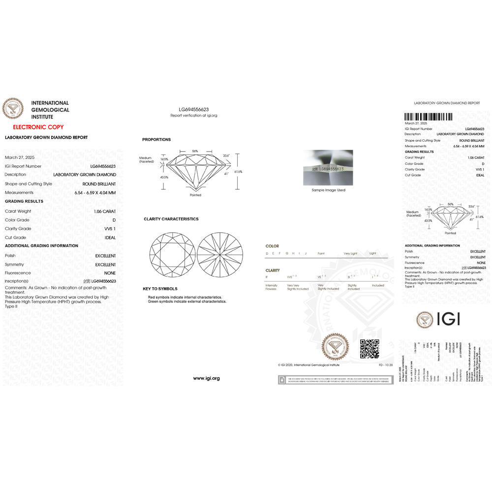 Серьги-пусеты из белого золота 585 пробы с лабораторными бриллиантами по 1,06 карата "Celeste" — изображение 6