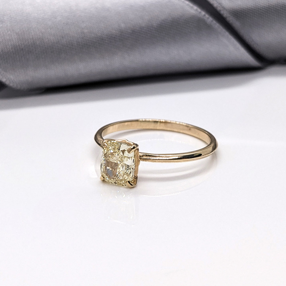 Золотое кольцо с желтым лабораторным бриллиантом "Michelle" — изображение 5