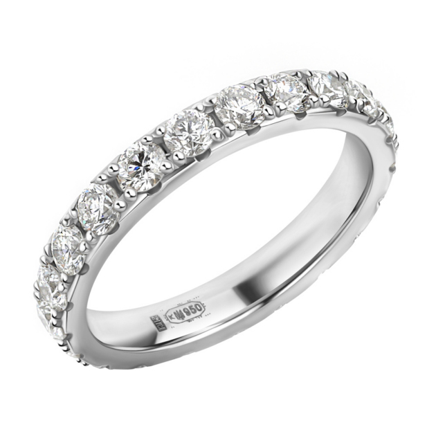 Кольцо "Бесконечность" с бриллиантами в платине или золоте