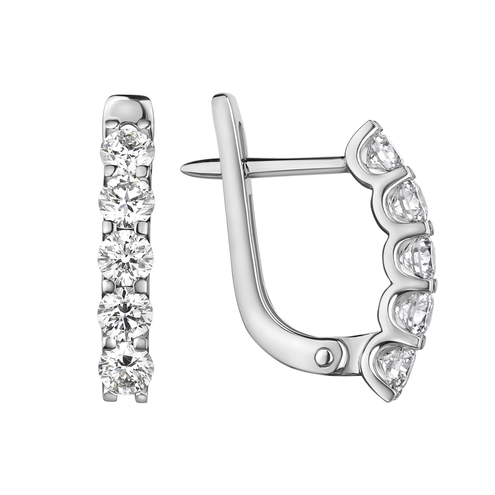 Бриллиантовые серьги-дорожки с лабораторными бриллиантами "Élysée"