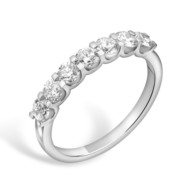 Кольцо-альянс из 7 лабораторных круглых бриллиантов "Élysée"
