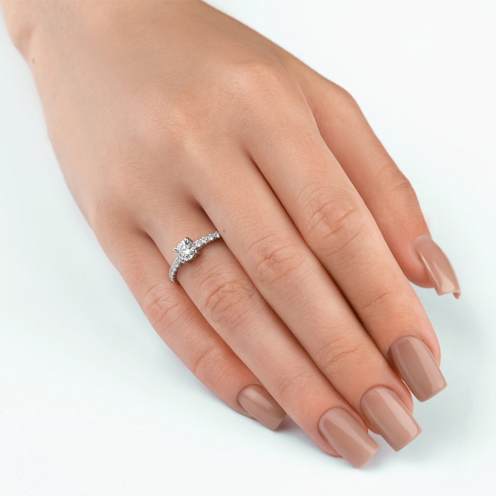 Rosalynn — кольцо с 0.5 карат лабораторным бриллиантом в белом золоте — изображение 2